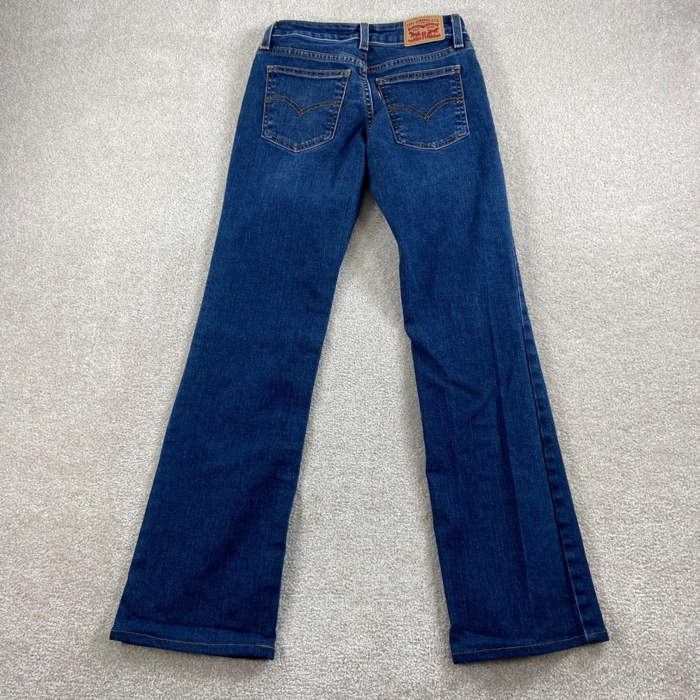 Levi's Superlow Boot Jeans Women 24 Blue Dark Wash Low Rise Stretch Denim